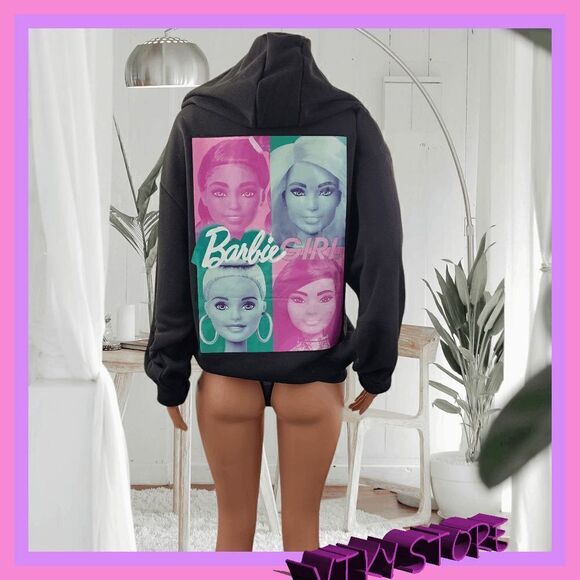 NWT Vintage Vibes: {BARBIE} {Mattel} XL Graphic Zip Hoodie NWT - Picture 1 of 4